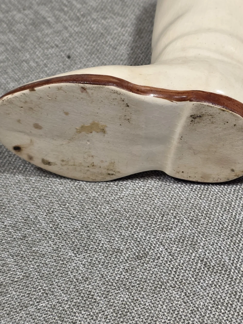 Vintage Ceramic Boot Vase Floral Crackle Glaze Cottagecore Decor
